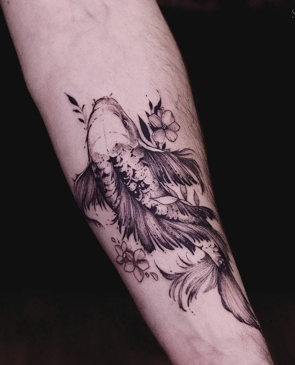 64 Ideas de Tatuajes de Pez Koi (+ Significados) 49