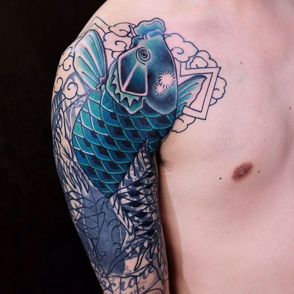 64 Ideas de Tatuajes de Pez Koi (+ Significados) 34