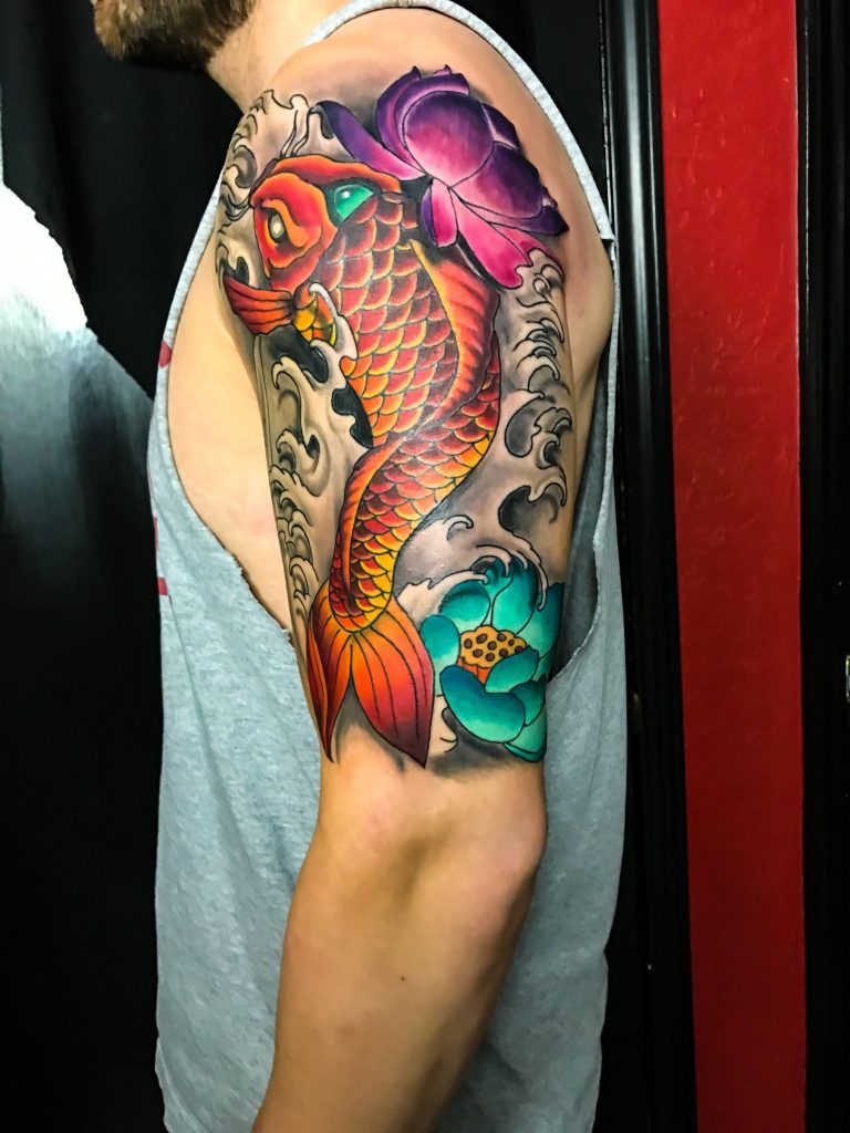 64 Ideas de Tatuajes de Pez Koi (+ Significados) 39