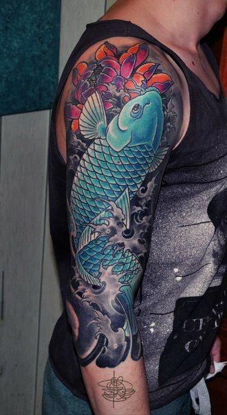64 Ideas de Tatuajes de Pez Koi (+ Significados) 40