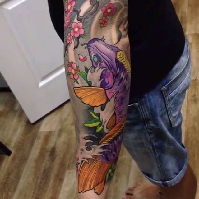 64 Ideas de Tatuajes de Pez Koi (+ Significados) 41