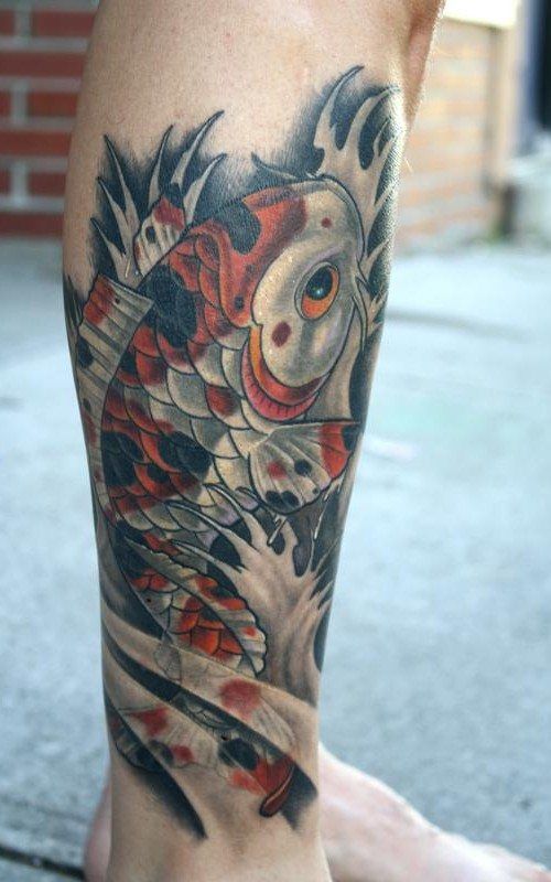 64 Ideas de Tatuajes de Pez Koi (+ Significados) 24