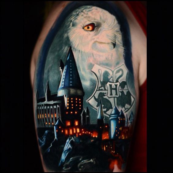 9 3/4 Ideas para Tatuajes de Harry Potter que todos los fans quieren 45