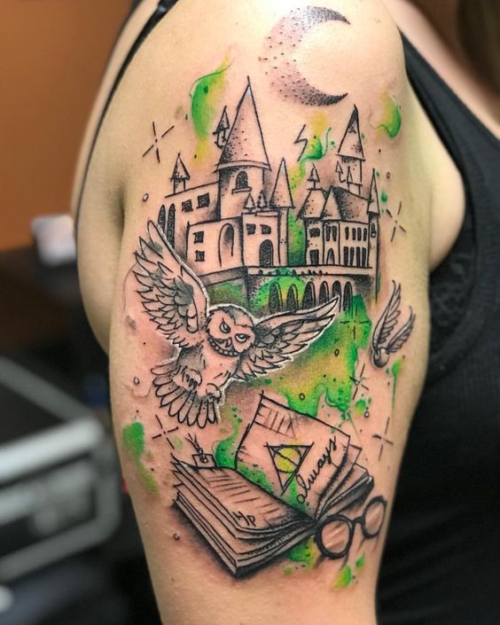 9 3/4 Ideas para Tatuajes de Harry Potter que todos los fans quieren 47