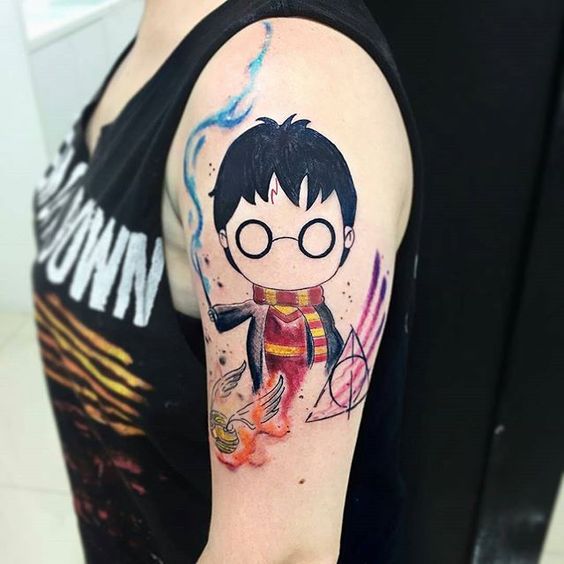 9 3/4 Ideas para Tatuajes de Harry Potter que todos los fans quieren 48