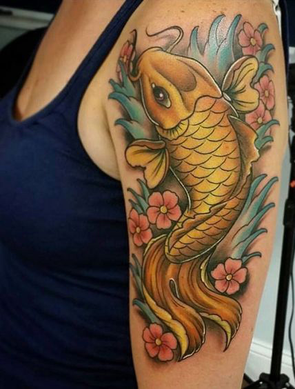 64 Ideas de Tatuajes de Pez Koi (+ Significados) 16