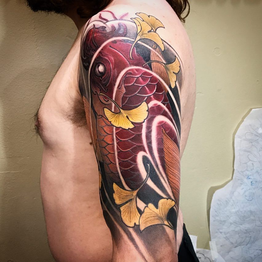 64 Ideas de Tatuajes de Pez Koi (+ Significados) 7