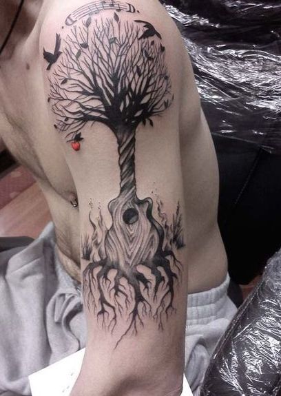 Tatuajes de Notas Musicales e Instrumentos 15 Tatuajes de Notas Musicales e Instrumentos 15