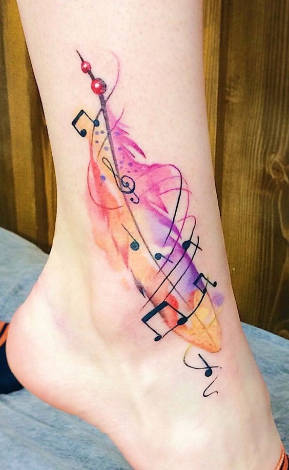 Tatuajes de Notas Musicales e Instrumentos 19 Tatuajes de Notas Musicales e Instrumentos 19