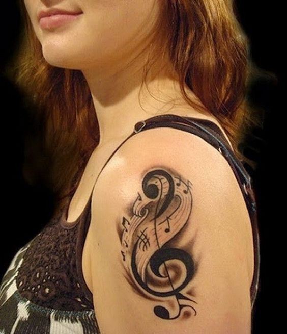 Tatuajes de Notas Musicales e Instrumentos 41 Tatuajes de Notas Musicales e Instrumentos 41