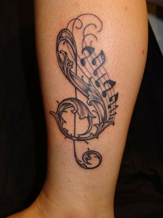 Tatuajes de Notas Musicales e Instrumentos 5 Tatuajes de Notas Musicales e Instrumentos 5