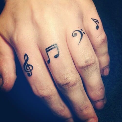 Tatuajes de Notas Musicales e Instrumentos 6 Tatuajes de Notas Musicales e Instrumentos 6