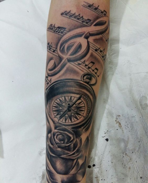 Tatuajes de Notas Musicales e Instrumentos 28 Tatuajes de Notas Musicales e Instrumentos 28