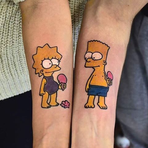 53 Tatuajes de los Simpson que te volaron la cabeza 45 53 Tatuajes de los Simpson que te volaron la cabeza 45