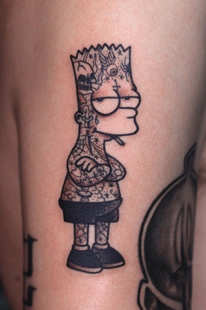 53 Tatuajes de los Simpson que te volaron la cabeza 13 53 Tatuajes de los Simpson que te volaron la cabeza 13