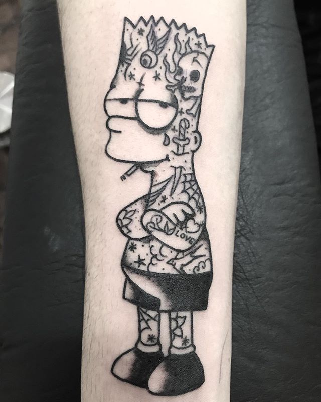 53 Tatuajes de los Simpson que te volaron la cabeza 17 53 Tatuajes de los Simpson que te volaron la cabeza 17