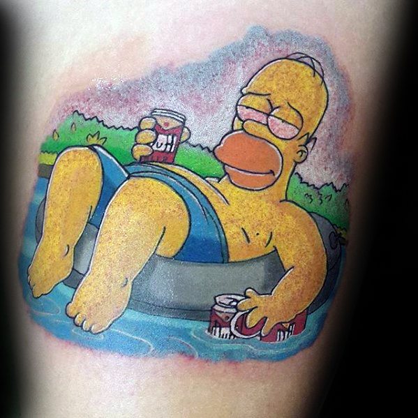 53 Tatuajes de los Simpson que te volaron la cabeza 25 53 Tatuajes de los Simpson que te volaron la cabeza 25