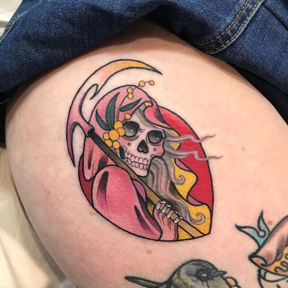 45 Mejores Tatuajes de la Santa Muerte con Significados 32 45 Mejores Tatuajes de la Santa Muerte con Significados 32