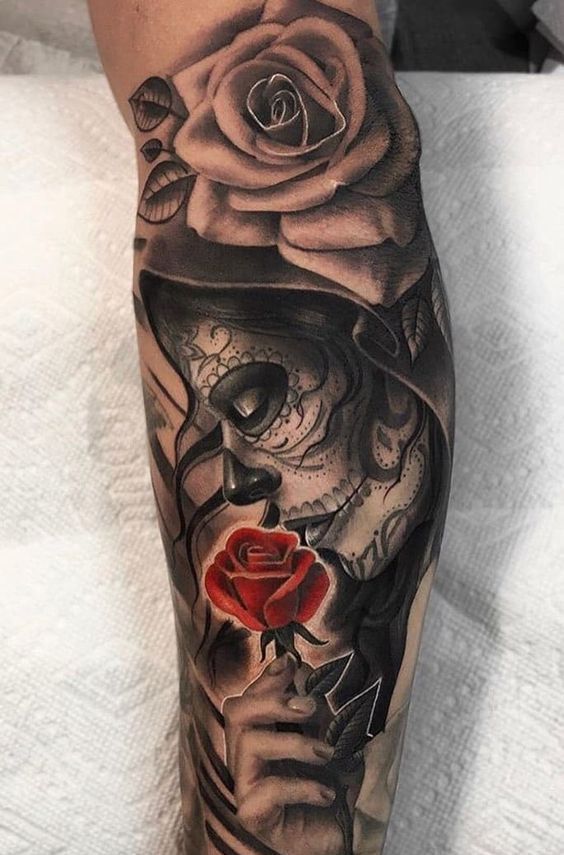45 Mejores Tatuajes de la Santa Muerte con Significados 24 45 Mejores Tatuajes de la Santa Muerte con Significados 24