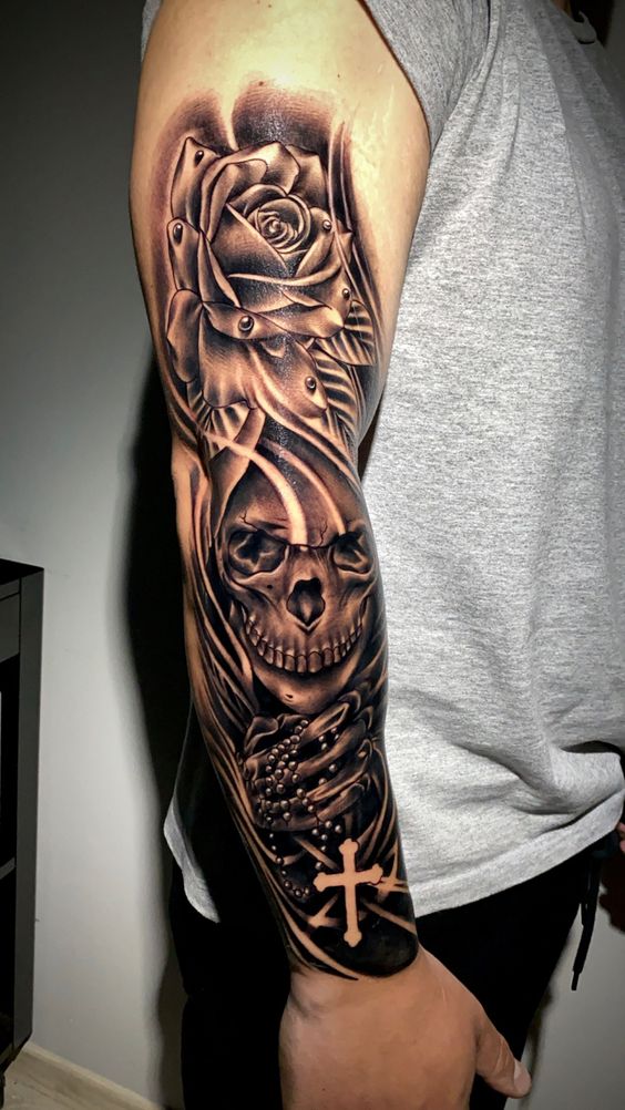 45 Mejores Tatuajes de la Santa Muerte con Significados 25 45 Mejores Tatuajes de la Santa Muerte con Significados 25