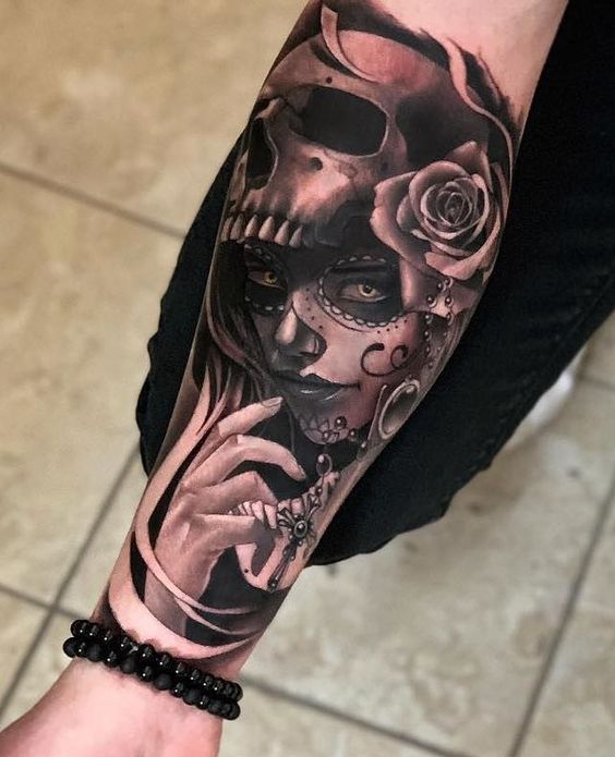 45 Mejores Tatuajes de la Santa Muerte con Significados 26 45 Mejores Tatuajes de la Santa Muerte con Significados 26