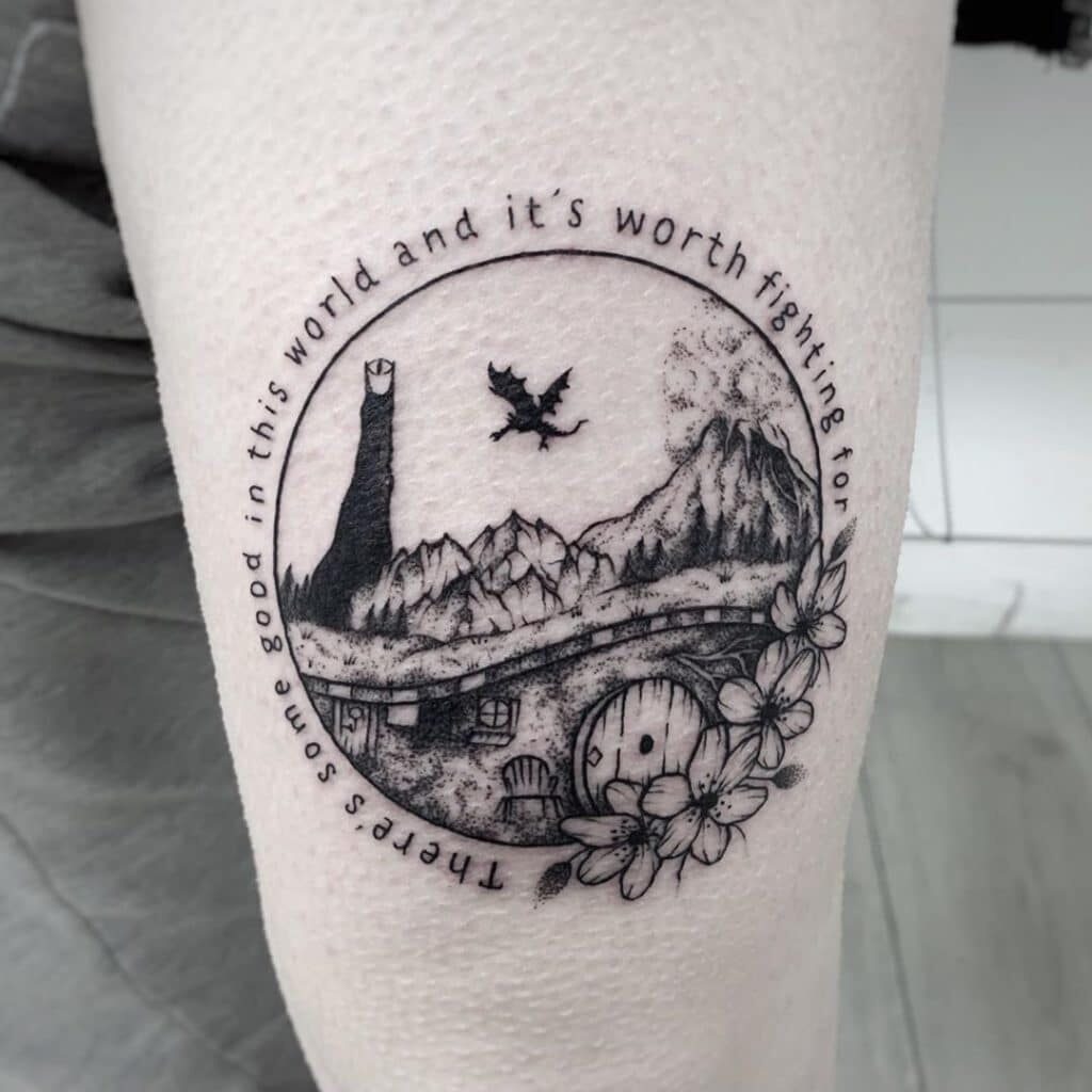 69 Tatuajes del Señor de los anillos: magia en la piel 60 69 Tatuajes del Señor de los anillos: magia en la piel 60