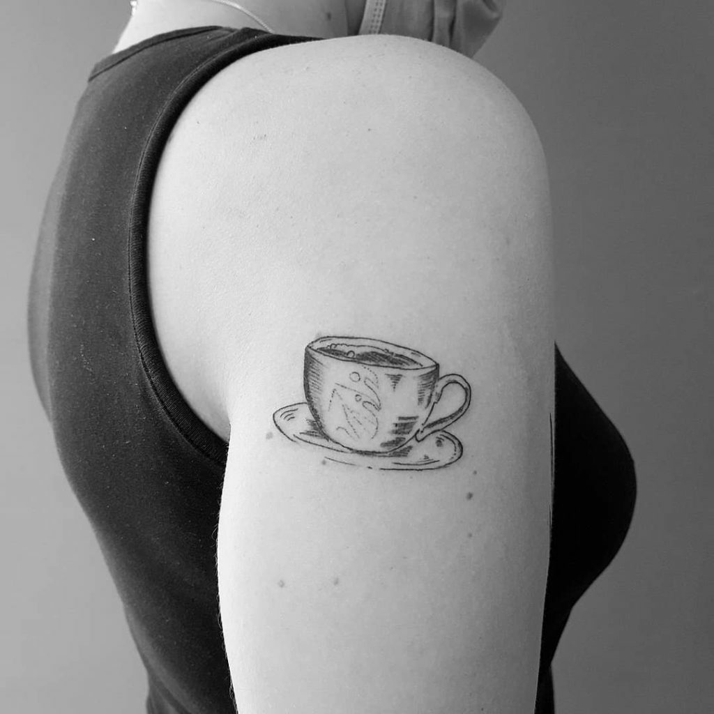 53 Diseños para Tatuajes de Café y Tazas de Café 34