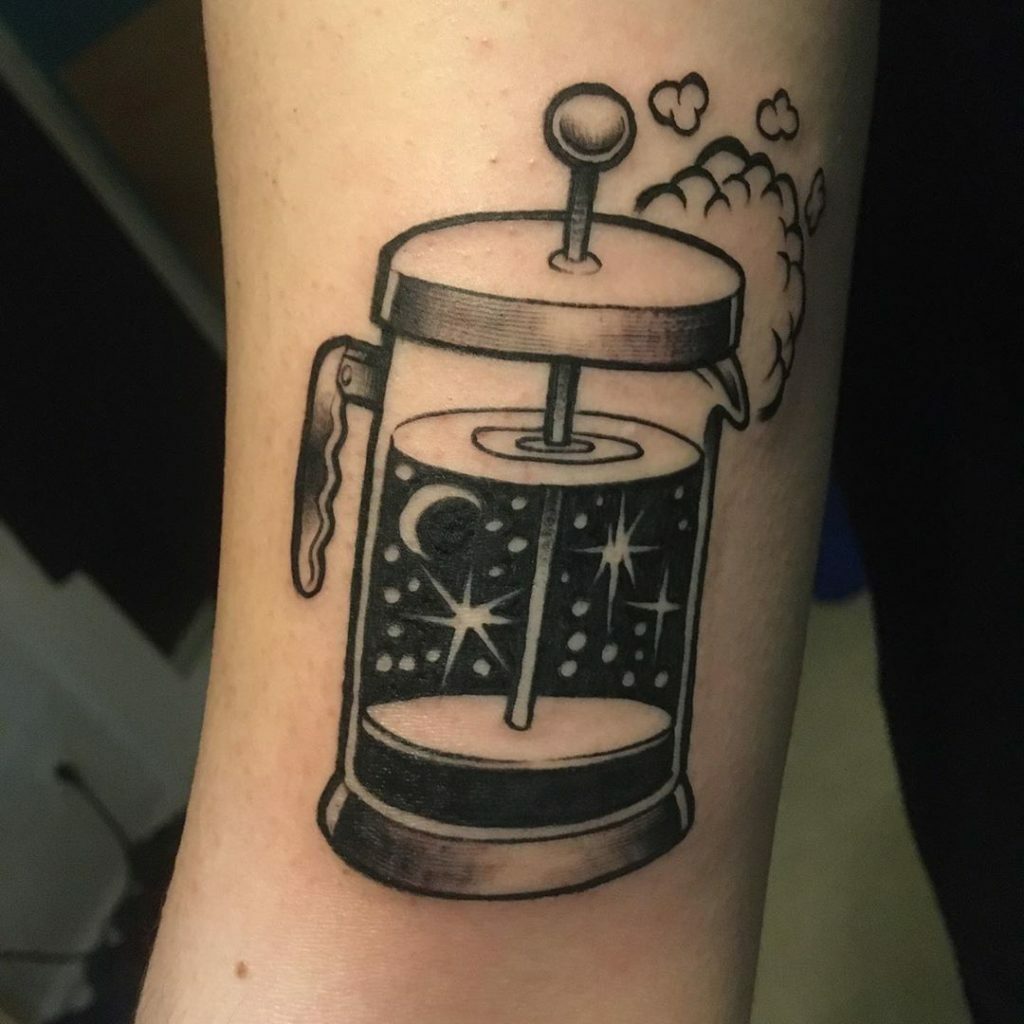 53 Diseños para Tatuajes de Café y Tazas de Café 43