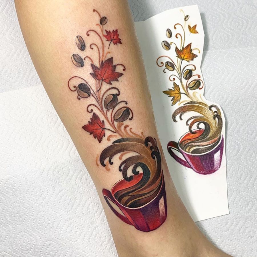 53 Diseños para Tatuajes de Café y Tazas de Café 22