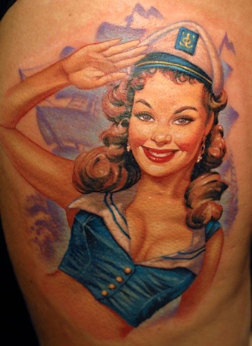 Tatuajes Pin Up: Colgados en la piel 12 Tatuajes Pin Up: Colgados en la piel 12