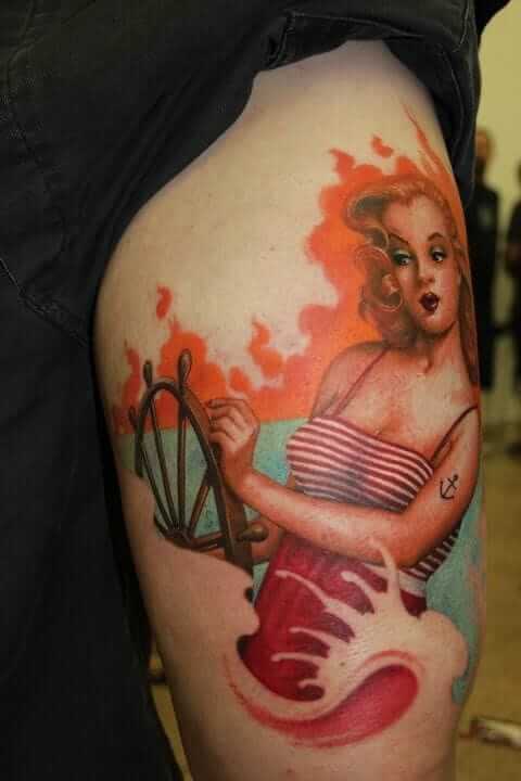 Tatuajes Pin Up: Colgados en la piel 14 Tatuajes Pin Up: Colgados en la piel 14