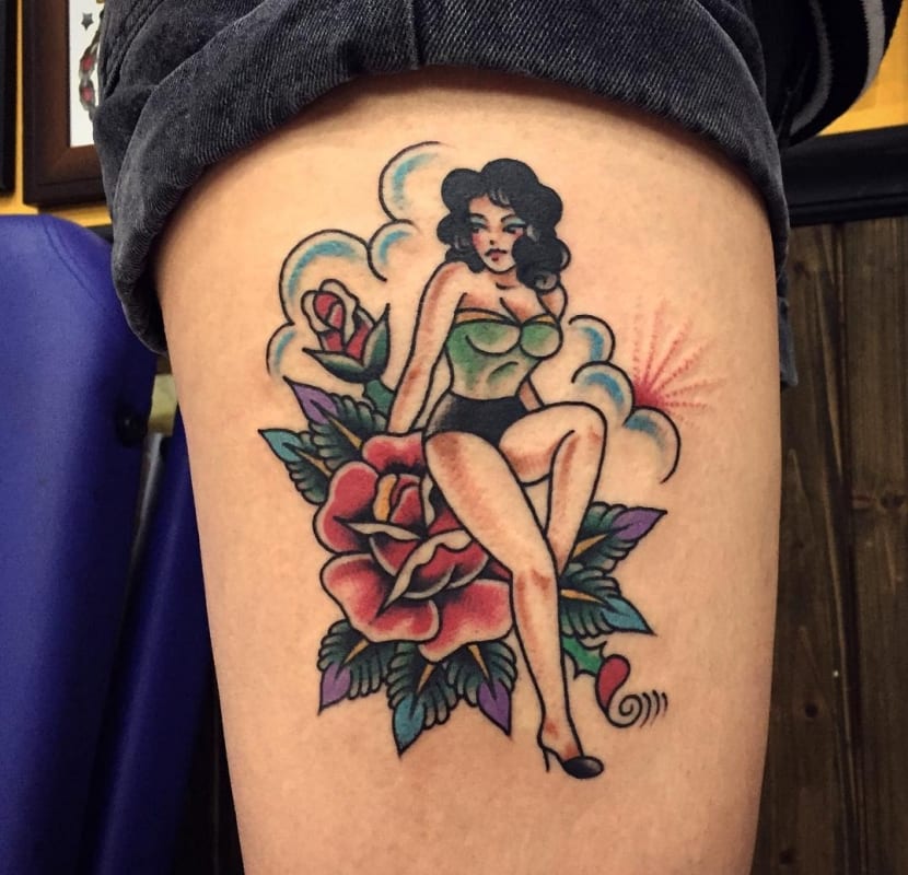 Tatuajes Pin Up: Colgados en la piel 80 Tatuajes Pin Up: Colgados en la piel 80