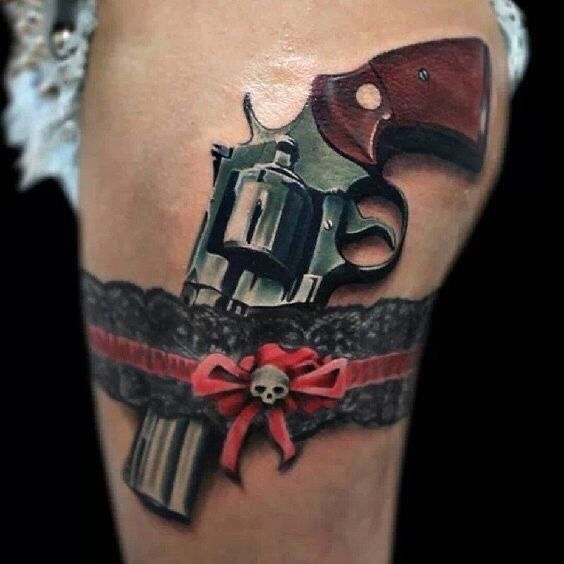 Ideas de Tatuajes de Pistolas: Símbolos de Poder 71