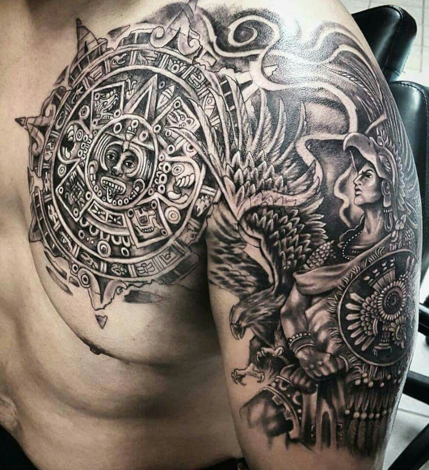 37 Ideas para Tatuajes de Guerreros Aztecas • 2023