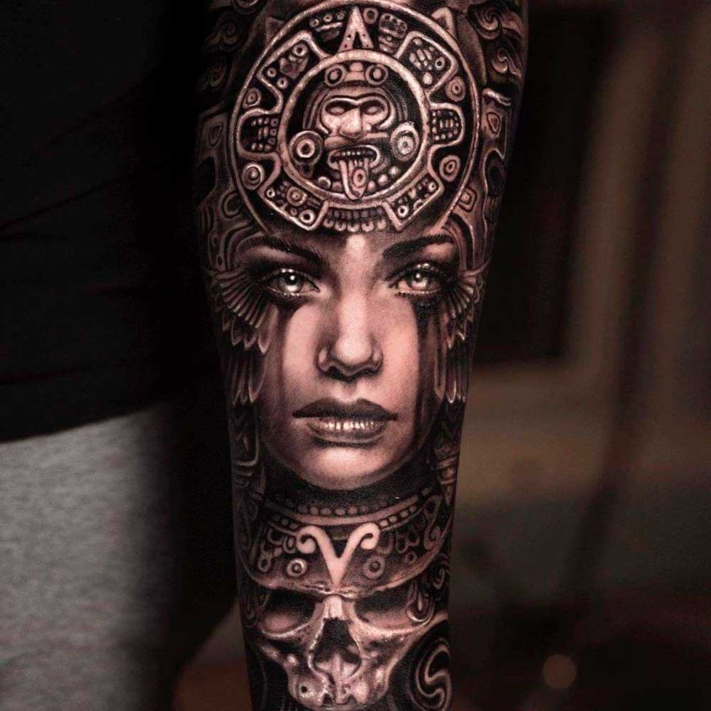 37 Ideas para Tatuajes de Guerreros Aztecas • 2023