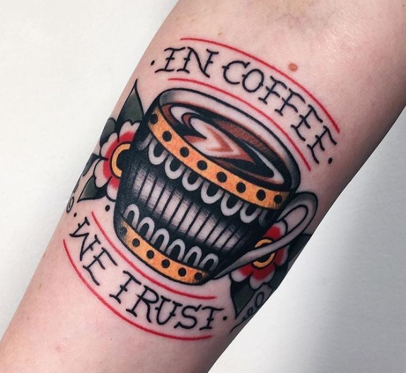 53 Diseños para Tatuajes de Café y Tazas de Café 26